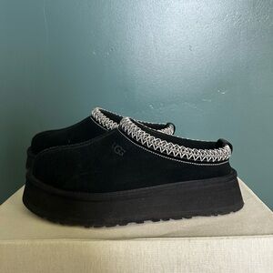 UGG Black Suede Slip-On Mules with Contrast Whipstitch